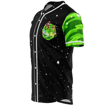 Black Green Portal Rave Baseball Jersey