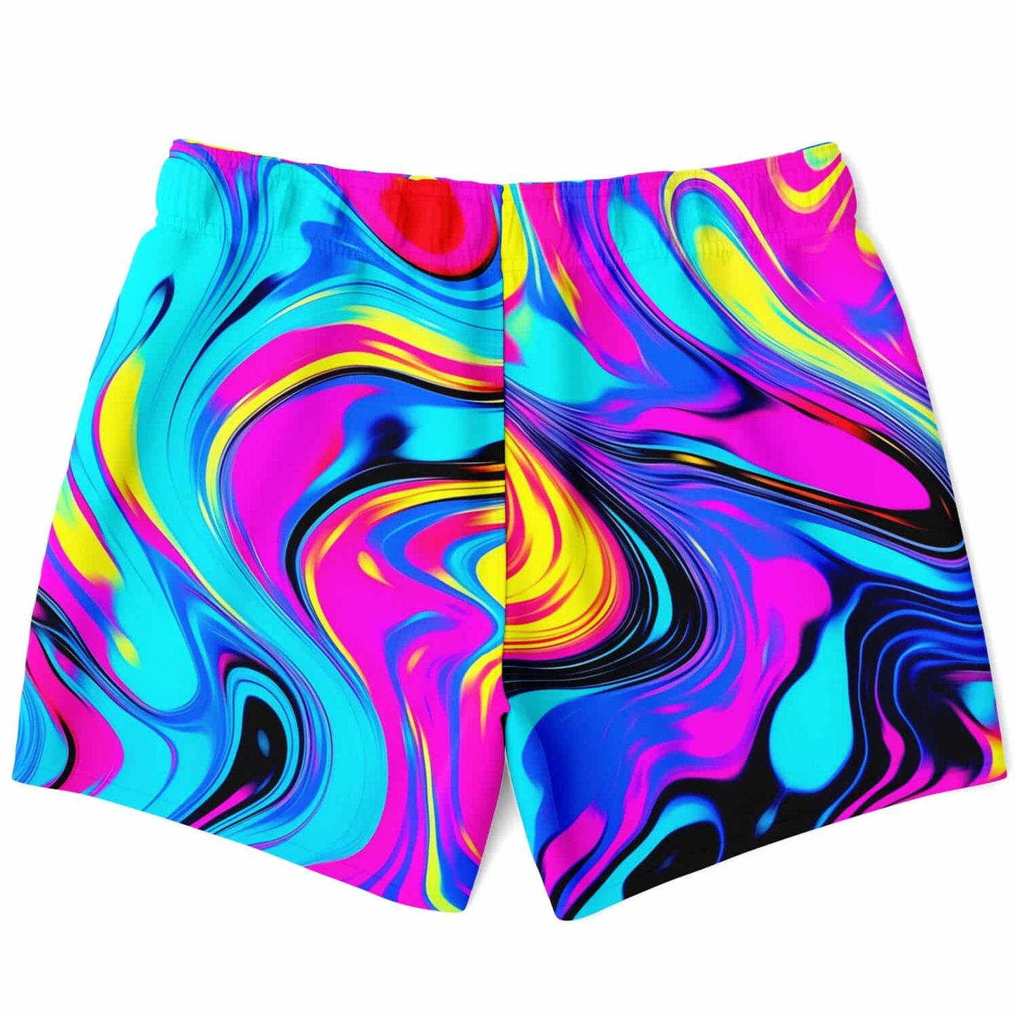 Hot Pink Swirling Liquid Rave Swim Trunks
