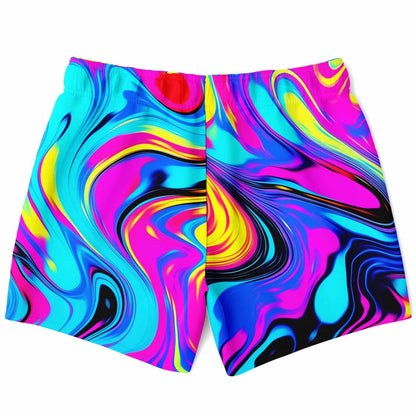 Hot Pink Swirling Liquid Rave Swim Trunks