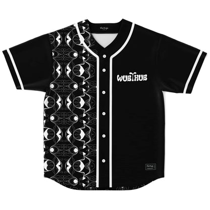 Black White Vertical Stripe Rave Baseball Jersey