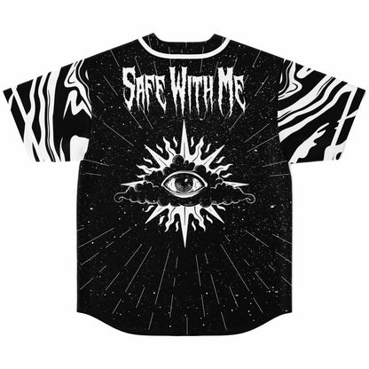 Black White Starry Galaxy Rave Baseball Jersey