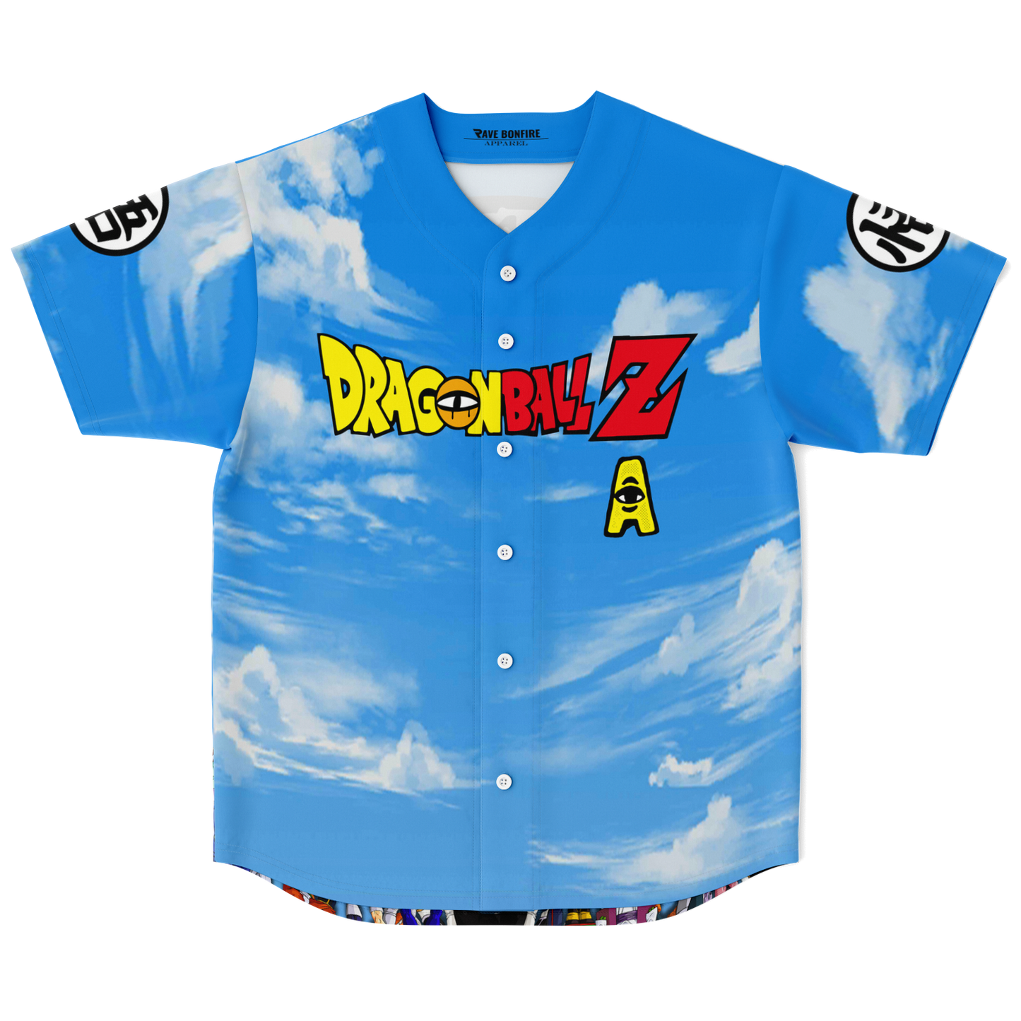 Sky Blue Clouds Rave Baseball Jersey