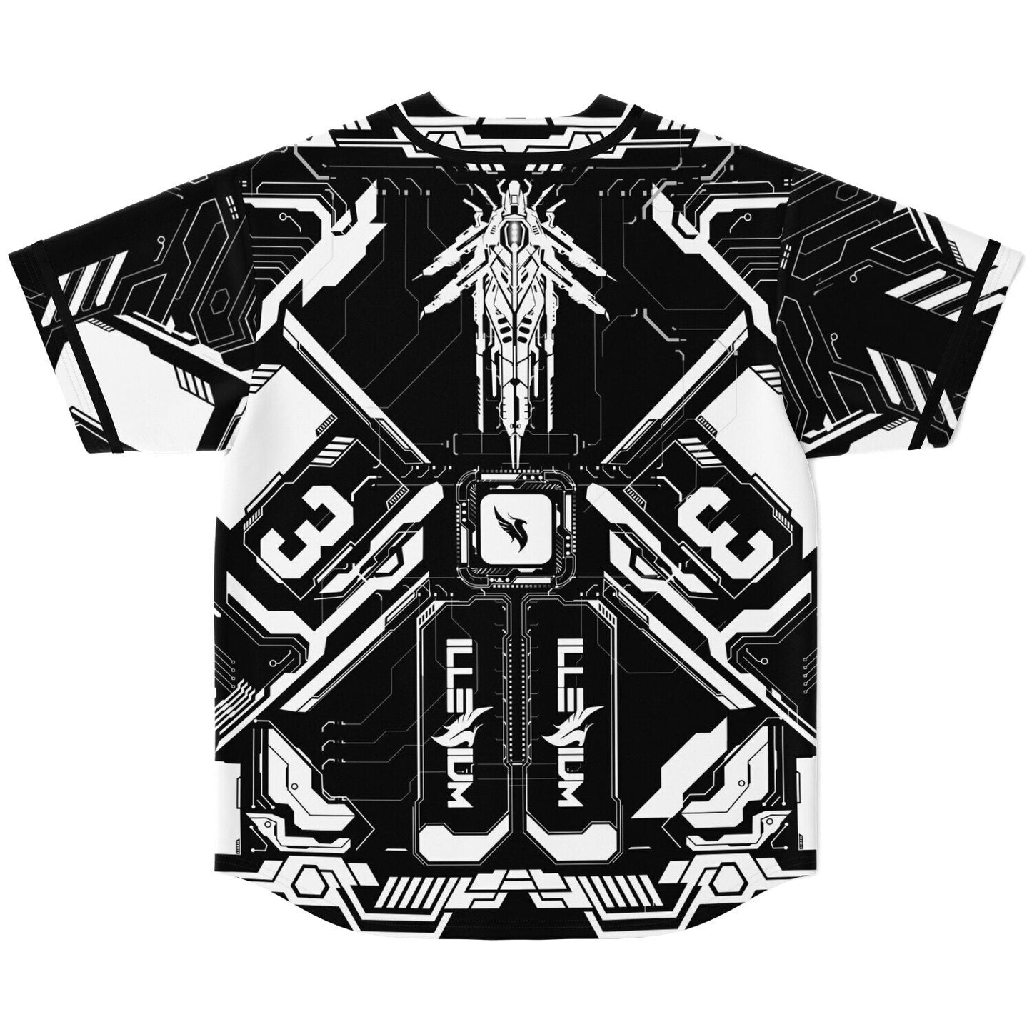 Illenium Black White Mechanical Rave Baseball Jersey
