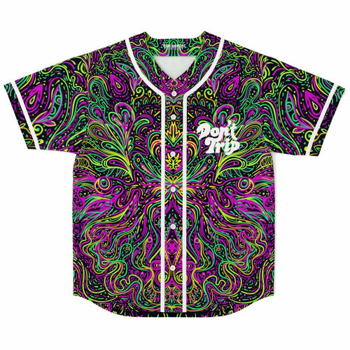 Black Dense Symmetrical Rave Baseball Jersey