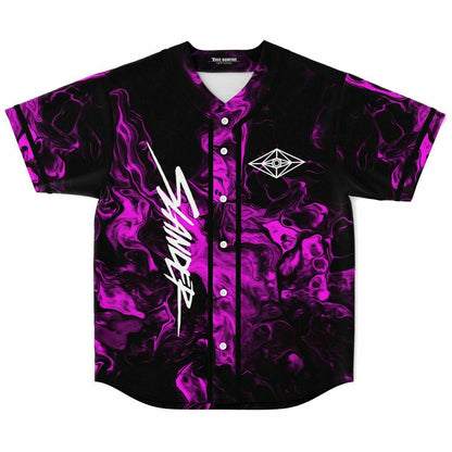 Slander Black Swirling Purple Rave Baseball Jersey