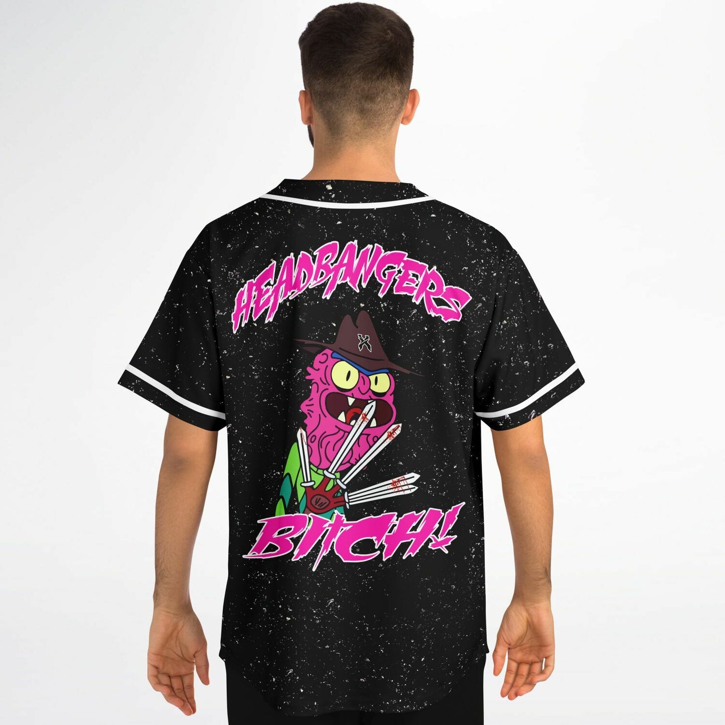 Black Cartoon Monster Rave Baseball Jersey