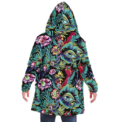Black Surreal Garden Rave Cloak