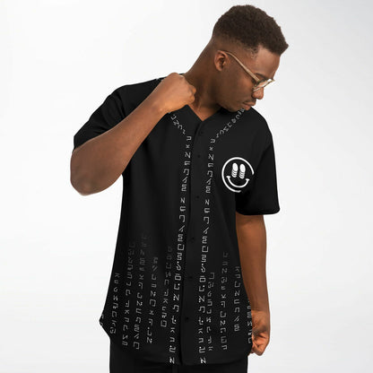 Black Smiley Face Rave Baseball Jersey