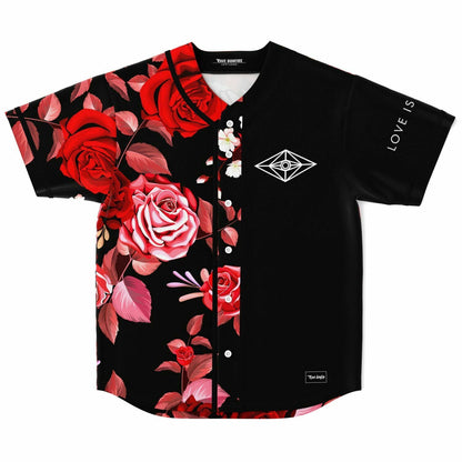 Slander Black Realistic Red Rave Baseball Jersey