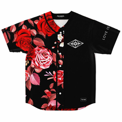 Slander Black Realistic Red Rave Baseball Jersey