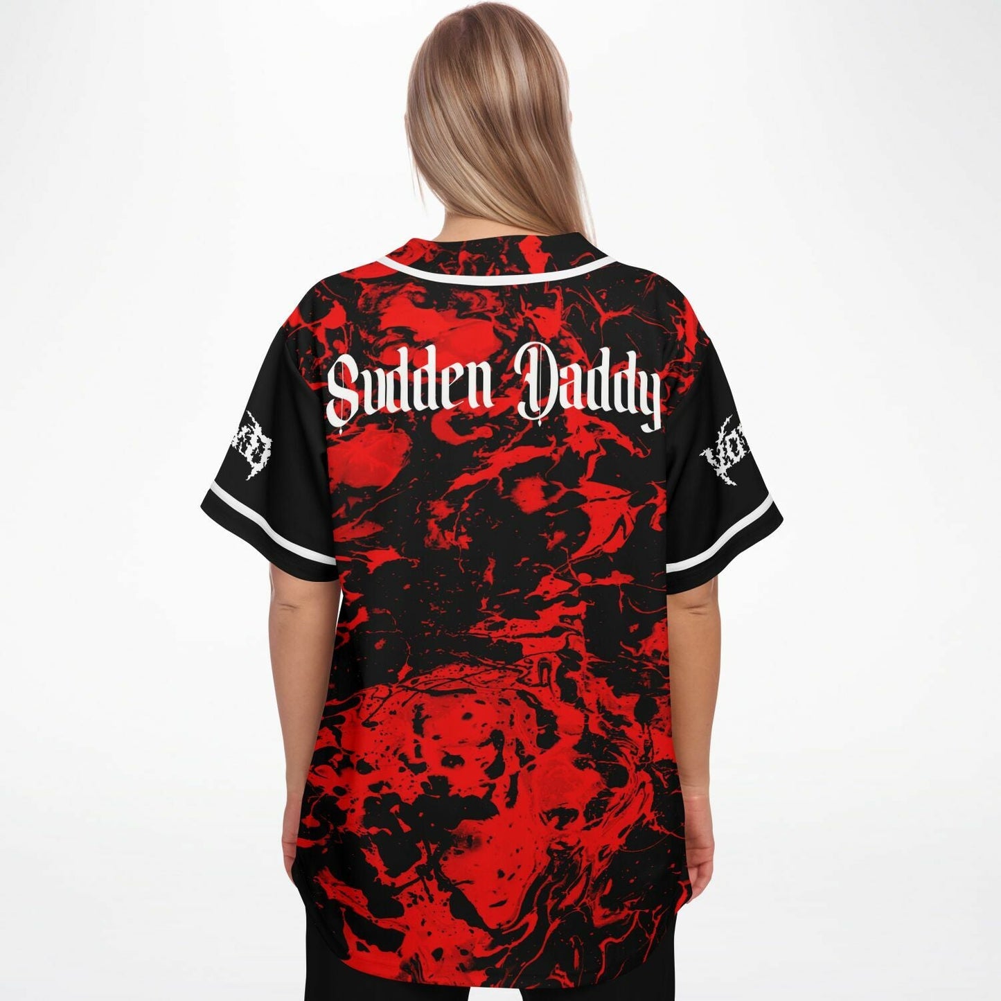 SVDDEN DEATH Black Blood Red Liquid Rave Baseball Jersey