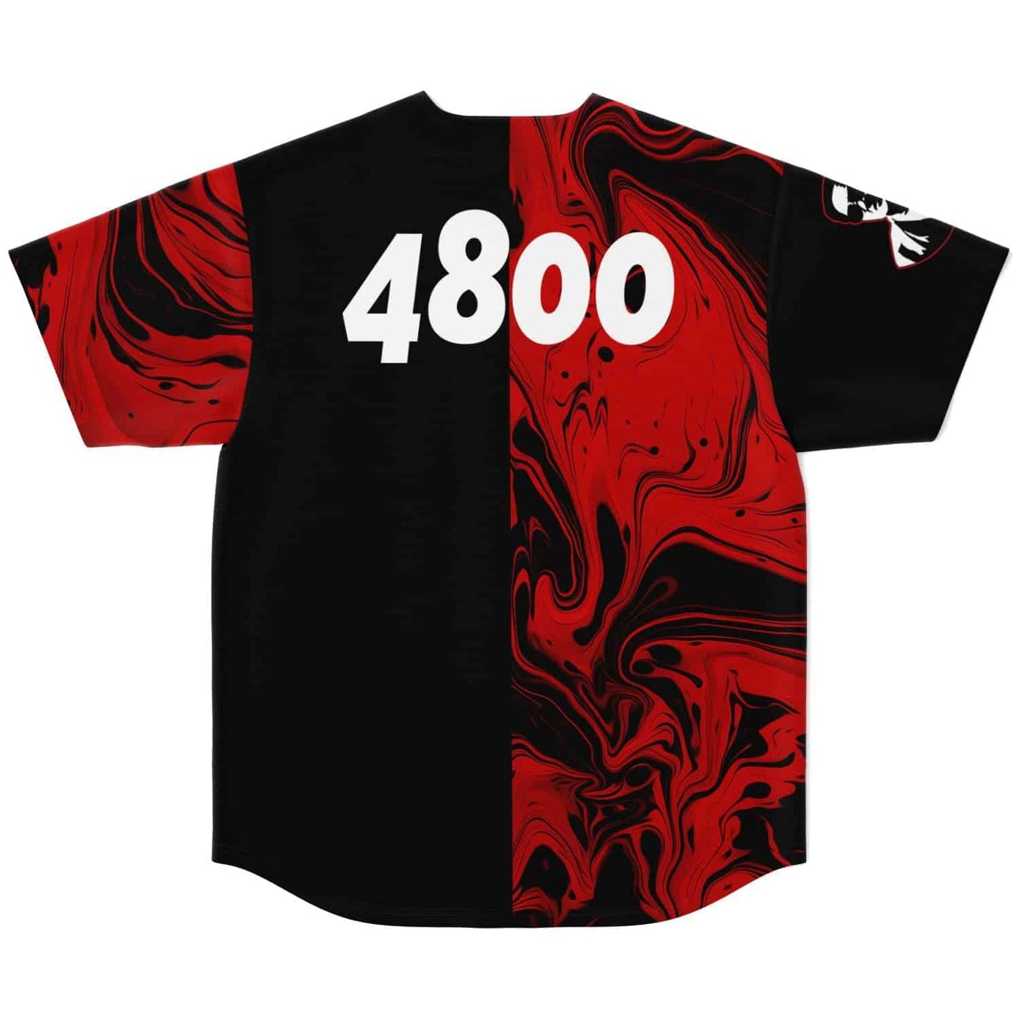 Black Red Liquid Rave Baseball Jersey