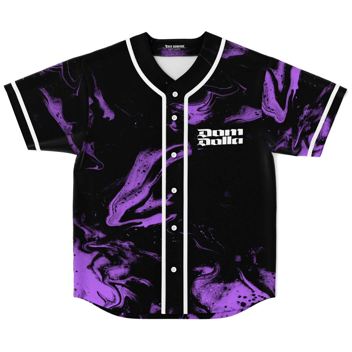 Dom Dolla Black Purple Ink Rave Baseball Jersey