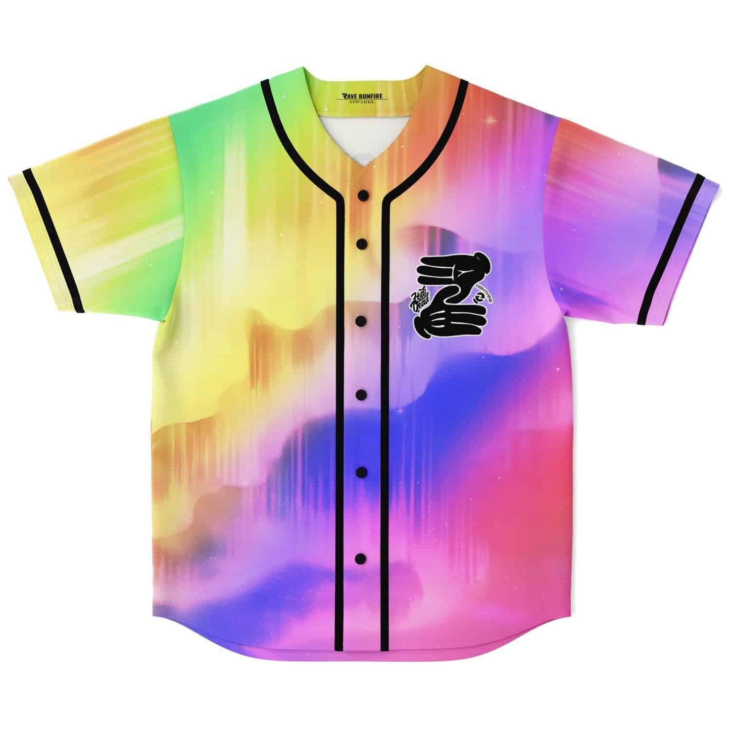 NGHTMRE x Zeds Dead Rainbow Aurora Soft Rave Baseball Jersey