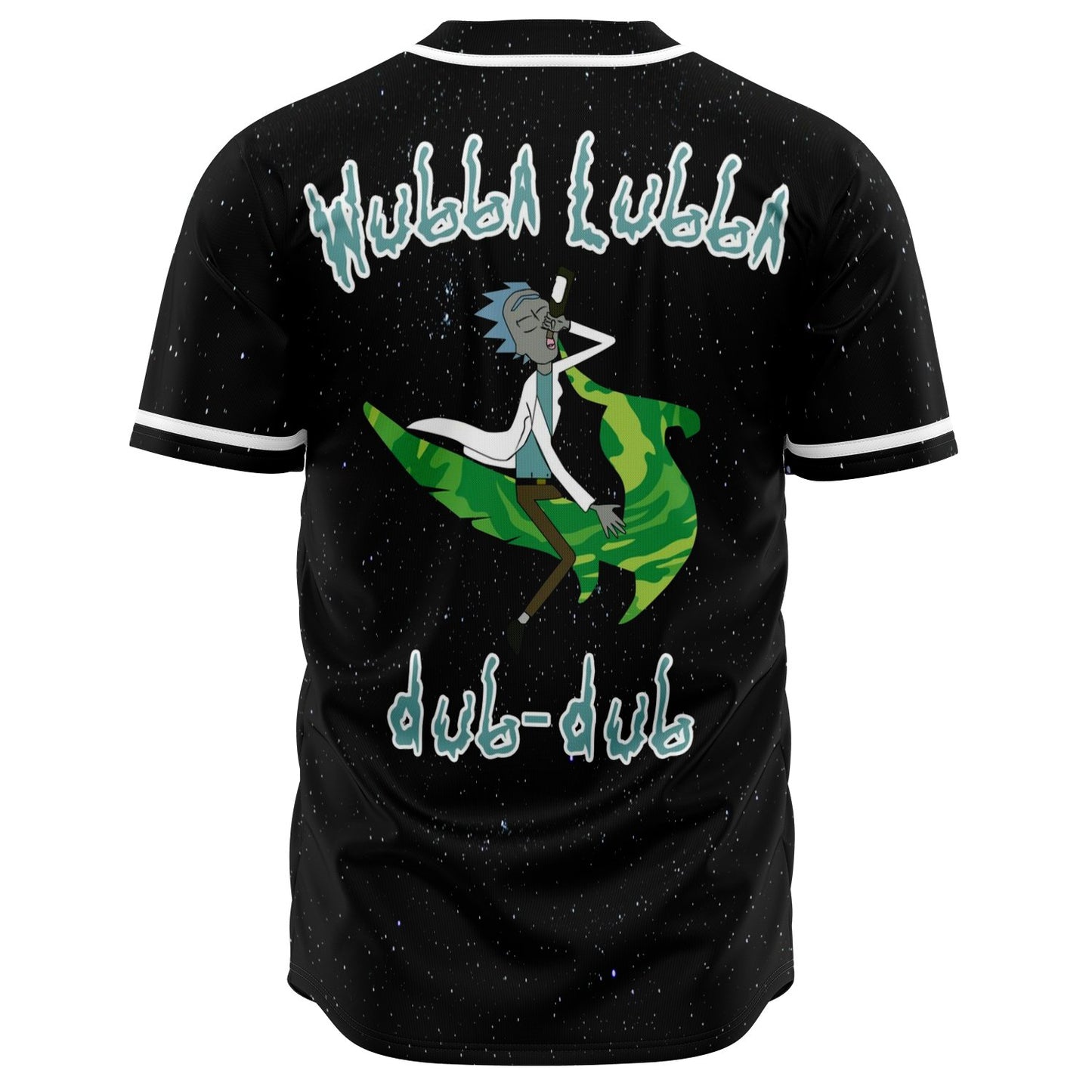 Black Starry Green Flame Rave Baseball Jersey