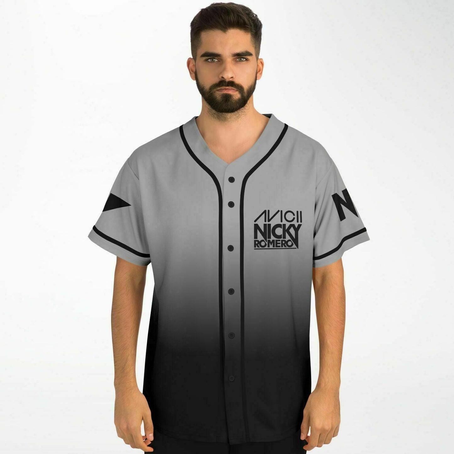 Avicii Grey Black No Illustrative Rave Baseball Jersey