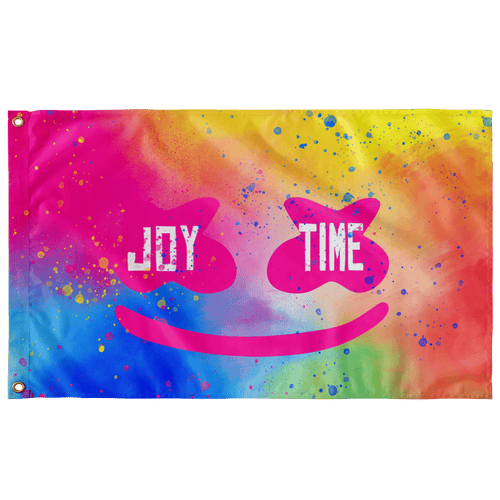 Marshmello Rainbow Tie Marshmallow Head Rave Flag