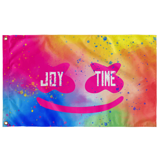 Marshmello Rainbow Tie Marshmallow Head Rave Flag