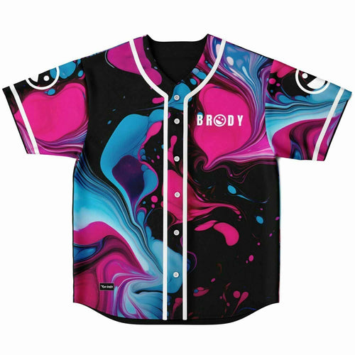 Pink & Blue Paint Pour Reversible Baseball Jersey