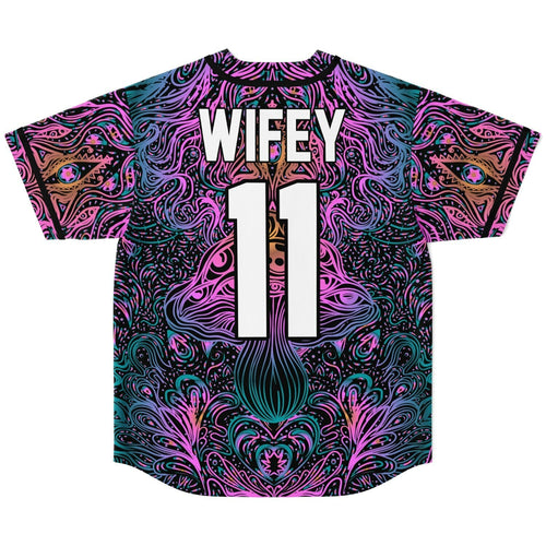 Black Symmetrical Psychedelic Rave Baseball Jersey