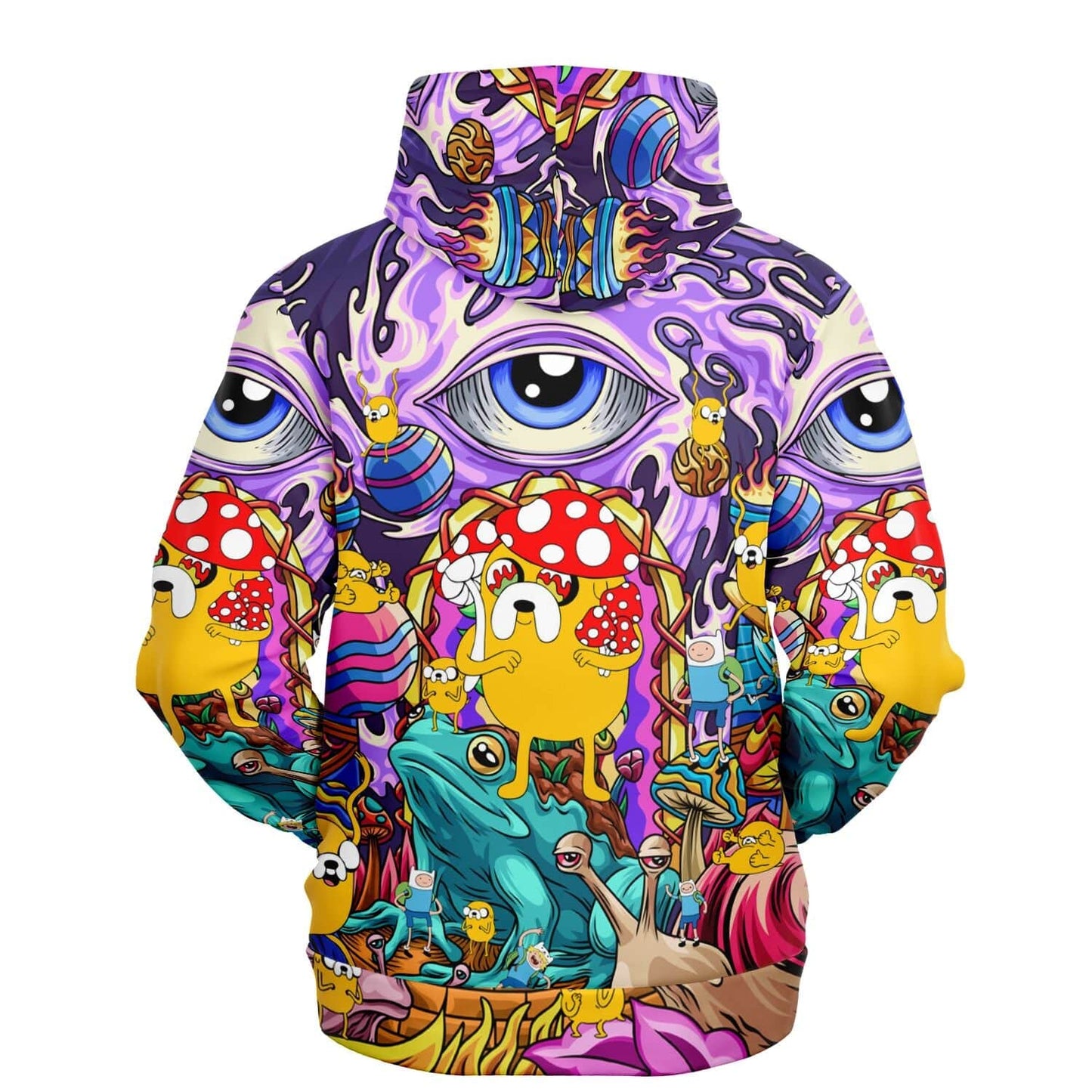Purple Trippy Cartoon Collage Rave Hoodie