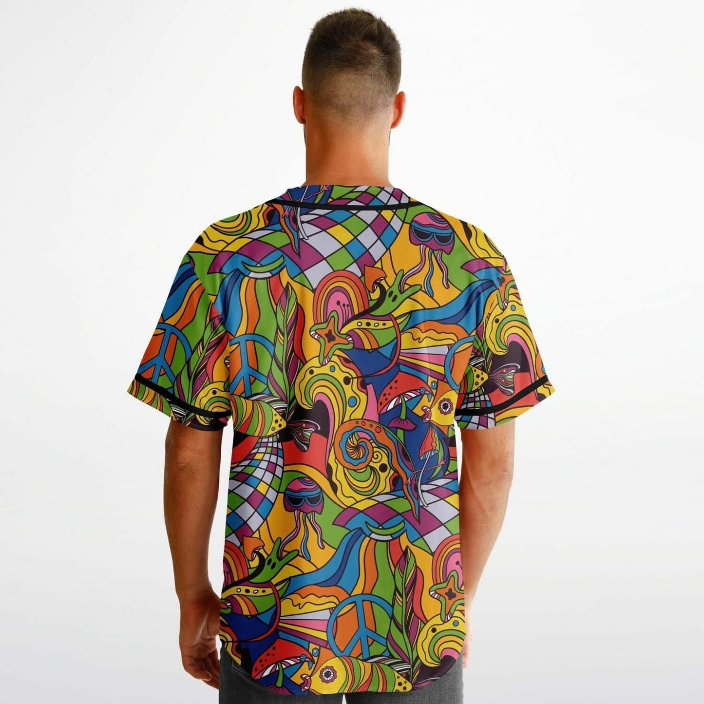 Stay Groovy Retro 70s Flower Power Reversible Baseball Jersey