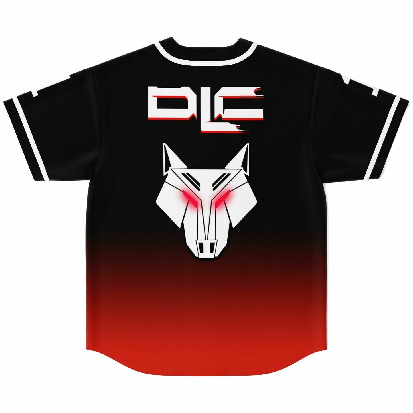 DLC Black Red Geometric Origami Rave Baseball Jersey