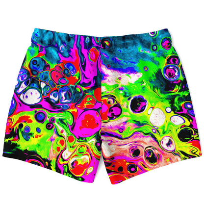 Bright Abstract Fluid Rave Swim Trunks