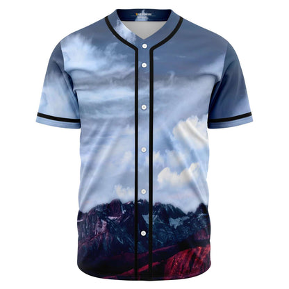 Blue Grey Photographic Mountain Rave Baseball Jersey