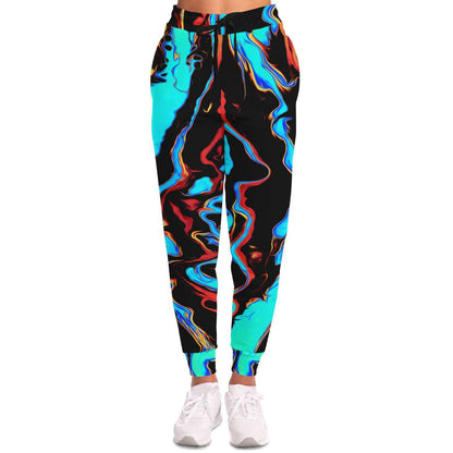 Black Psychedelic Melting Rave Joggers