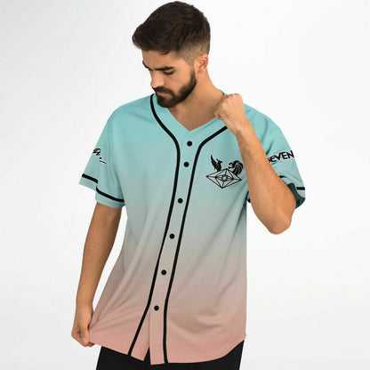 Seven Lions Teal Peach Diamond Rave Baseball Jersey