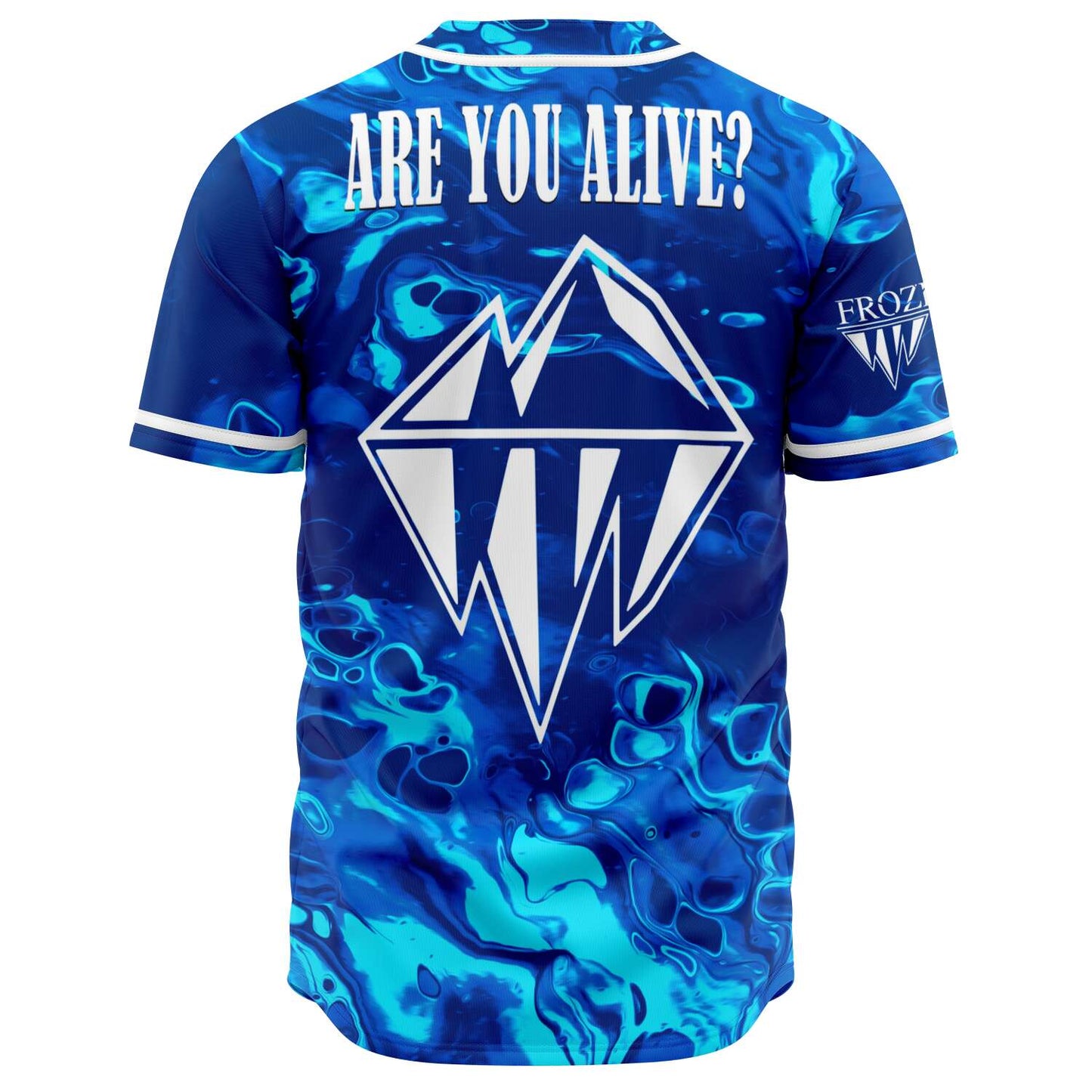 Royal Blue Swirling Liquid Rave Baseball Jersey