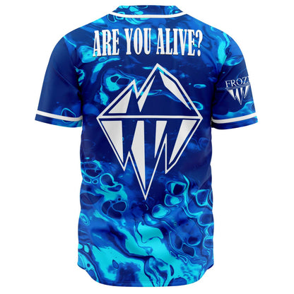 Royal Blue Swirling Liquid Rave Baseball Jersey