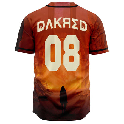 Fiery Orange Flames Rave Baseball Jersey
