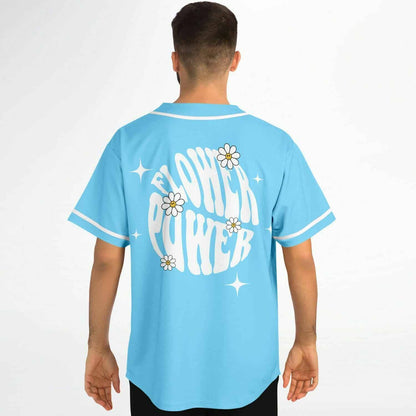 Light Sky Retro Groovy Rave Baseball Jersey