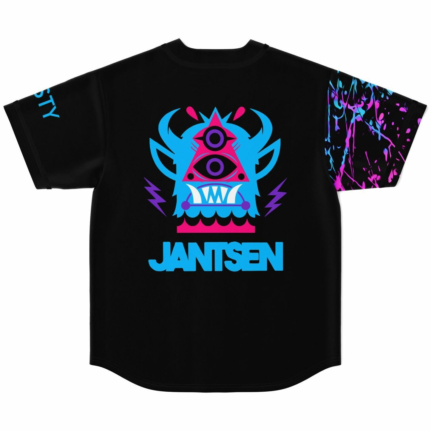 Jantsen Black Colorful Paint Rave Baseball Jersey