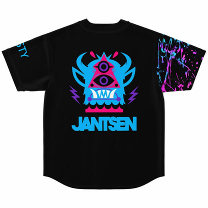 Jantsen Black Colorful Paint Rave Baseball Jersey