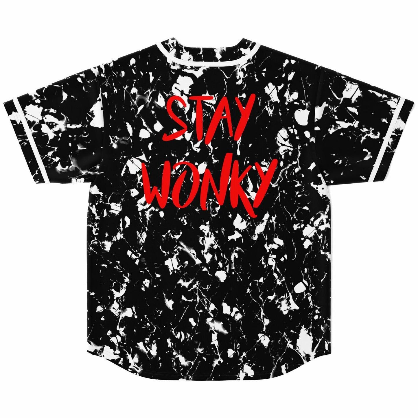 Black White Abstract Paint Rave Baseball Jersey