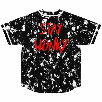 Black White Abstract Paint Rave Baseball Jersey