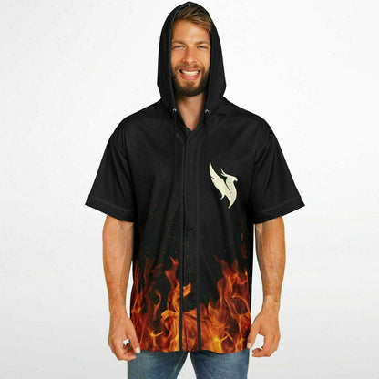 Illenium Black Flaming Phoenix Rave Hooded Baseball Jersey