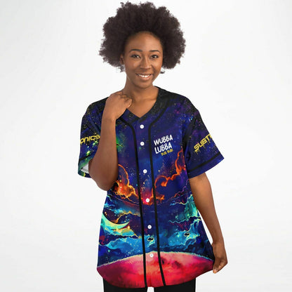 Subtronics Deep Blue Cosmic Nebula Rave Baseball Jersey