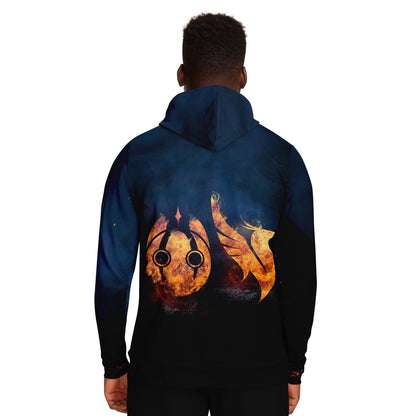 Flaming Heart Navy Ember Rave Hoodie