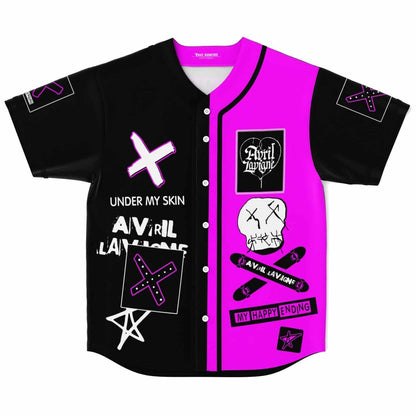Avril Lavigne Black Hot Punk Collage Rave Baseball Jersey