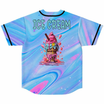 GRiZ Light Blue Holographic Liquid Rave Baseball Jersey