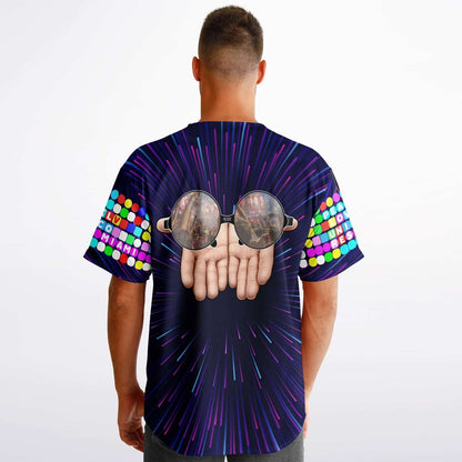 Red Hypnotic Spiral Op-Art Reversible Baseball Jersey