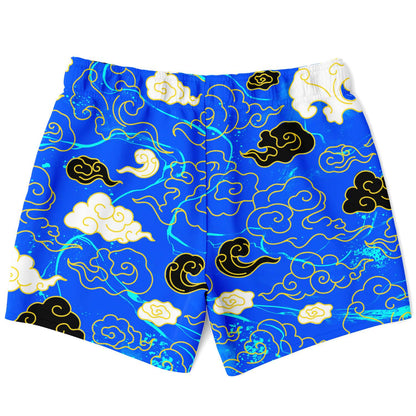 Royal Blue Asian Stylized Rave Swim Trunks