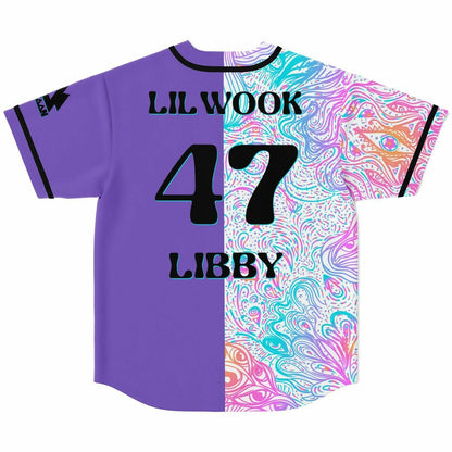 Purple Psychedelic Liquid Rave Baseball Jersey