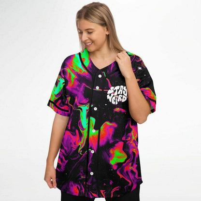 Black Liquid Rave Baseball Jersey