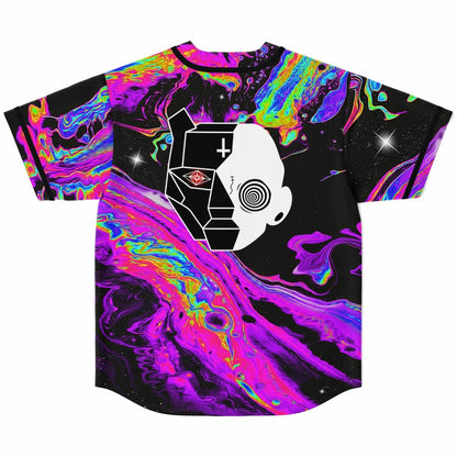 Black Trippy Oil Rave Baseball Jersey