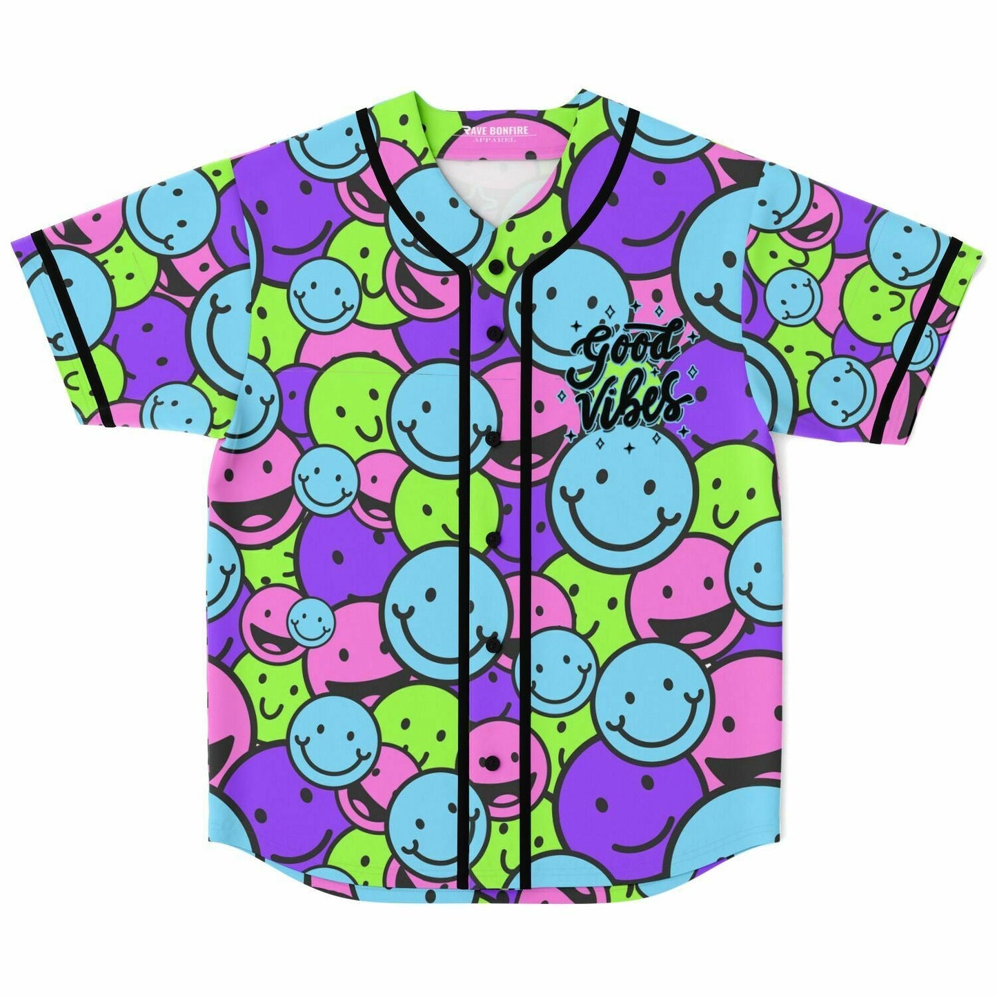 Pastel Neon Dense Pile Rave Baseball Jersey